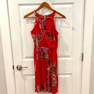 Enfocus Studio Red and Purple Floral Dress